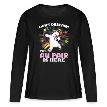 Ne désespérez pas, l’Au Pair est là - T-shirt manches longues Premium bio Femme - noir - Devant - Julia (174cm)