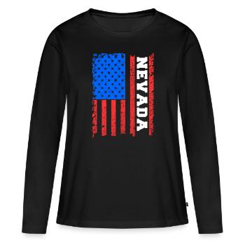 Nevada - T-shirt manches longues Premium bio Femme - noir - Devant - Julia (174cm)