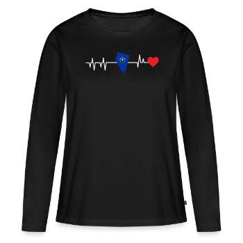 Nevada - T-shirt manches longues Premium bio Femme - noir - Devant - Julia (174cm)