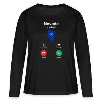 Nevada - T-shirt manches longues Premium bio Femme - noir - Devant - Julia (174cm)