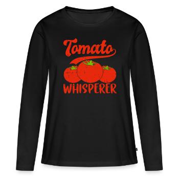Tomate - Frauen Premium Bio Langarmshirt - Schwarz - Vorne - Julia (174cm)