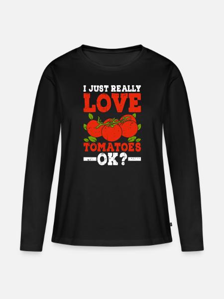 Tomate - Frauen Premium Bio Langarmshirt - Schwarz