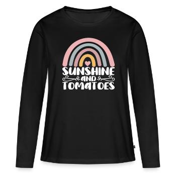 Tomate - Frauen Premium Bio Langarmshirt - Schwarz - Vorne - Julia (174cm)