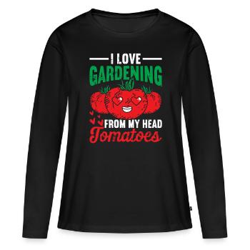 Tomate - Frauen Premium Bio Langarmshirt - Schwarz - Vorne - Julia (174cm)