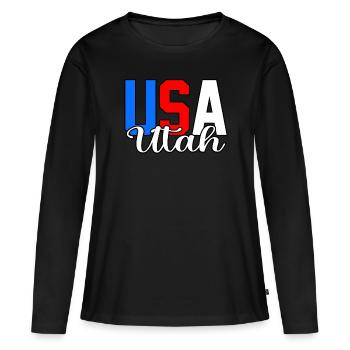 Cadeau de maison dans l’Utah - T-shirt manches longues Premium bio Femme - noir - Devant - Julia (174cm)