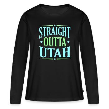 Cadeau d’aventure en Utah - T-shirt manches longues Premium bio Femme - noir - Devant - Julia (174cm)