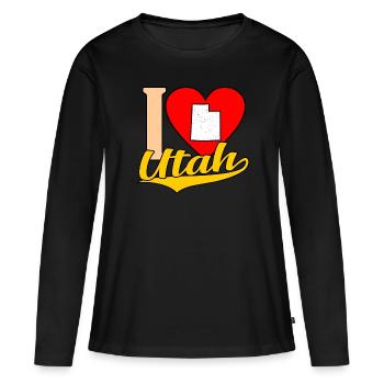 J’adore le cadeau de l’Utah - T-shirt manches longues Premium bio Femme - noir - Devant - Julia (174cm)