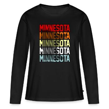Minnesota Minnesotan Cadeau - T-shirt manches longues Premium bio Femme - noir - Devant - Julia (174cm)