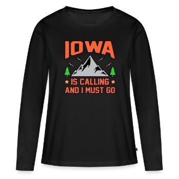 Iowa Adventurous Gift - Women's Premium Organic Long Sleeve Shirt - black - Front - Julia (174cm)