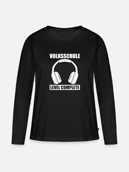 Volksschule Abschluss Abschlussklasse Geschenk - Frauen Premium Bio Langarmshirt - Schwarz