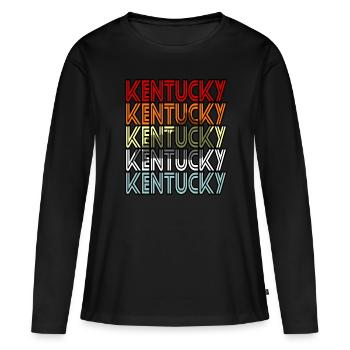 Cadeau d’un résident du Kentucky - T-shirt manches longues Premium bio Femme - noir - Devant - Julia (174cm)