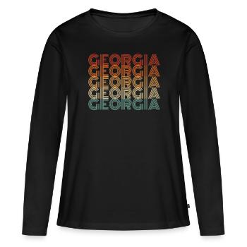 Geschenk Für Einwohner Von Georgia - Frauen Premium Bio Langarmshirt - Schwarz - Vorne - Julia (174cm)