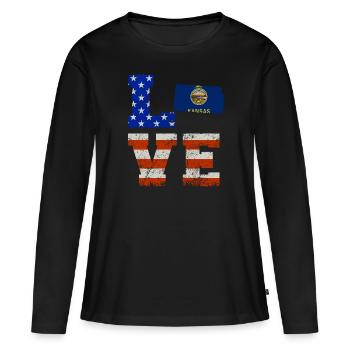 Cher cadeau du Kansas - T-shirt manches longues Premium bio Femme - noir - Devant - Julia (174cm)