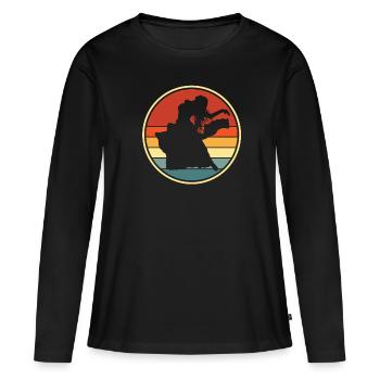 Danse du ventre rétro Pour danseuse du ventre - T-shirt manches longues Premium bio Femme - noir - Devant - Julia (174cm)