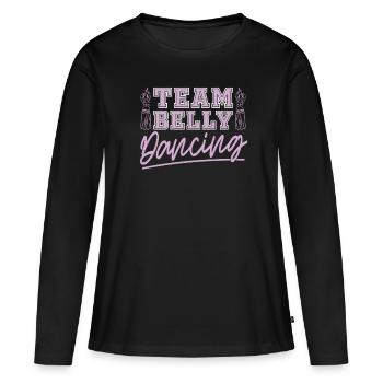 Danse du ventre en équipe Pour danseuse du ventre - T-shirt manches longues Premium bio Femme - noir - Devant - Julia (174cm)