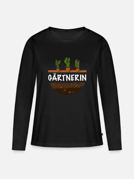 Gärtnerin - Frauen Premium Bio Langarmshirt - Schwarz