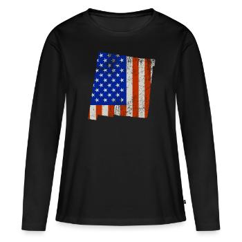 Nouveau-Mexique Home Usa drapeau cadeau - T-shirt manches longues Premium bio Femme - noir - Devant - Julia (174cm)