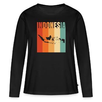 Indonesien Stadtbild Geschenk - Frauen Premium Bio Langarmshirt - Schwarz - Vorne - Julia (174cm)