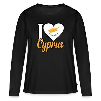 Chypre - T-shirt manches longues Premium bio Femme - noir - Devant - Julia (174cm)