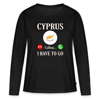 Chypre - T-shirt manches longues Premium bio Femme - noir - Devant - Julia (174cm)