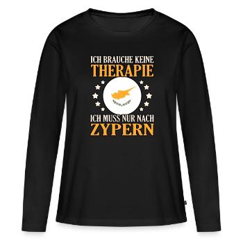 Chypre - T-shirt manches longues Premium bio Femme - noir - Devant - Julia (174cm)