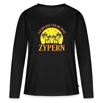Chypre - T-shirt manches longues Premium bio Femme - noir - Devant - Julia (174cm)
