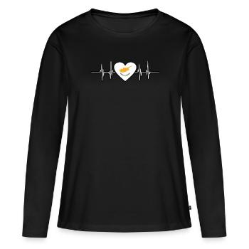 Chypre - T-shirt manches longues Premium bio Femme - noir - Devant - Julia (174cm)