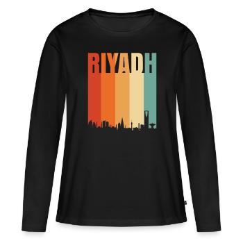 Riyadh - Women's Premium Organic Long Sleeve Shirt - black - Front - Julia (174cm)