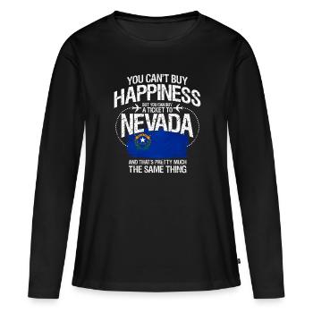 Nevada - T-shirt manches longues Premium bio Femme - noir - Devant - Julia (174cm)