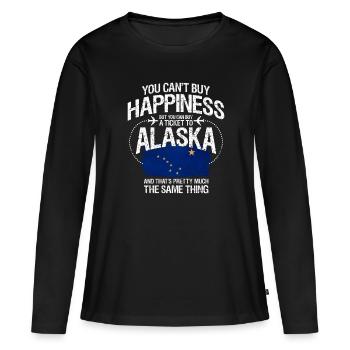 Alaska - T-shirt manches longues Premium bio Femme - noir - Devant - Julia (174cm)