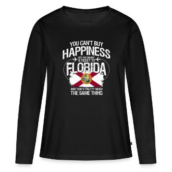 Floride - T-shirt manches longues Premium bio Femme - noir - Devant - Julia (174cm)