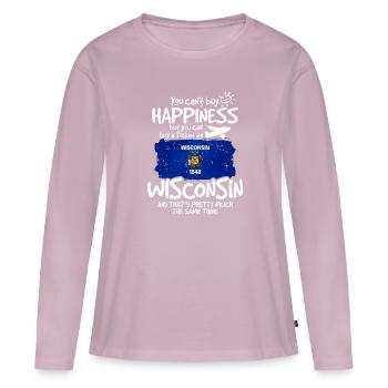 Wisconsin - Frauen Premium Bio Langarmshirt - Altrosa - Vorne - Julia (174cm)