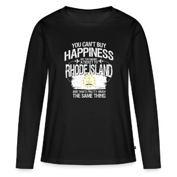 Rhode Island - T-shirt manches longues Premium bio Femme - noir - Devant - Julia (174cm)