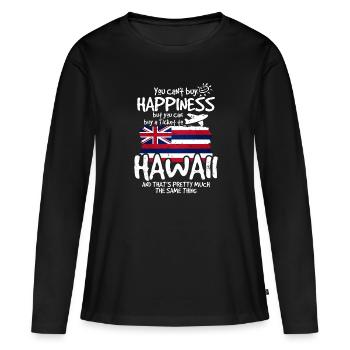 Hawaii - Frauen Premium Bio Langarmshirt - Schwarz - Vorne - Julia (174cm)