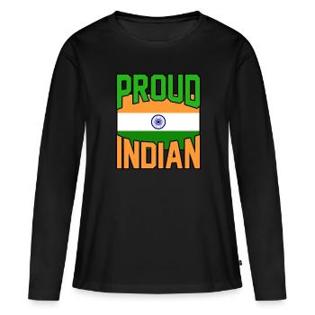 Indien - Frauen Premium Bio Langarmshirt - Schwarz - Vorne - Julia (174cm)