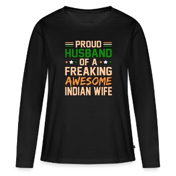 Indien - Frauen Premium Bio Langarmshirt - Schwarz - Vorne - Julia (174cm)