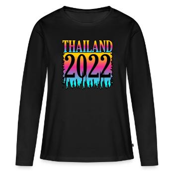 Thaïlande - T-shirt manches longues Premium bio Femme - noir - Devant - Julia (174cm)