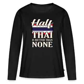 Thaïlande - T-shirt manches longues Premium bio Femme - noir - Devant - Julia (174cm)