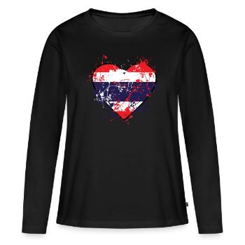 Thaïlande - T-shirt manches longues Premium bio Femme - noir - Devant - Julia (174cm)