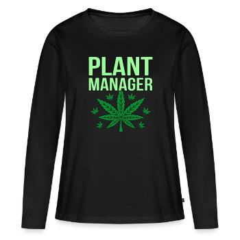 Cannabis - T-shirt manches longues Premium bio Femme - noir - Devant - Julia (174cm)