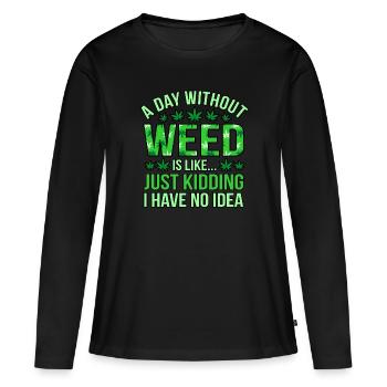 Cannabis - T-shirt manches longues Premium bio Femme - noir - Devant - Julia (174cm)