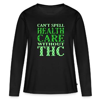 Cannabis - T-shirt manches longues Premium bio Femme - noir - Devant - Julia (174cm)