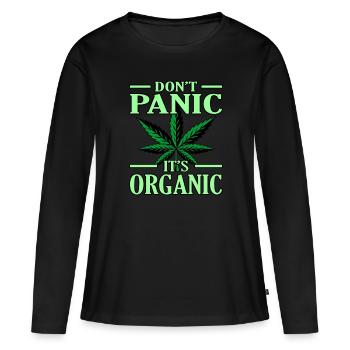 Cannabis - T-shirt manches longues Premium bio Femme - noir - Devant - Julia (174cm)