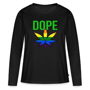 Cannabis - T-shirt manches longues Premium bio Femme - noir - Devant - Julia (174cm)