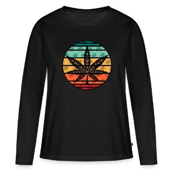 Cannabis - T-shirt manches longues Premium bio Femme - noir - Devant - Julia (174cm)