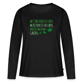 Cannabis - T-shirt manches longues Premium bio Femme - noir - Devant - Julia (174cm)