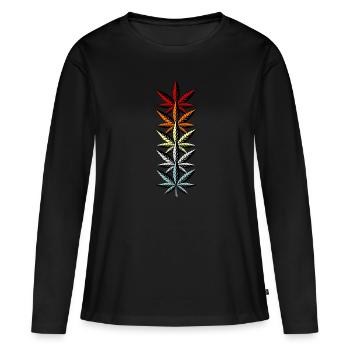 Cannabis - Vrouwen Premium Bio shirt met lange mouwen - zwart - Voor - Julia (174cm)