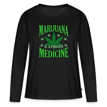 Cannabis - T-shirt manches longues Premium bio Femme - noir - Devant - Julia (174cm)