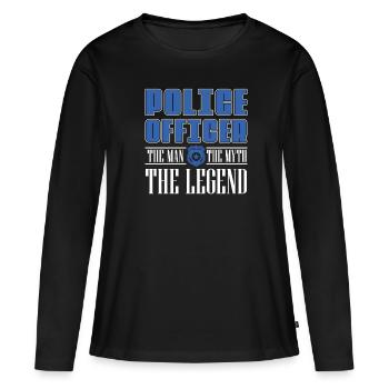 Polizist The Man The Myth Legend Cops - Frauen Premium Bio Langarmshirt - Schwarz - Vorne - Julia (174cm)