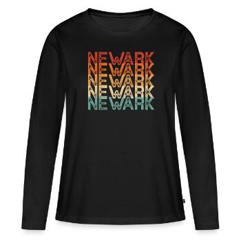 Newark, New Jersey - T-shirt manches longues Premium bio Femme - noir - Devant - Julia (174cm)